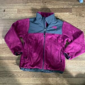 The North Face magenta fuzzy kids jacket